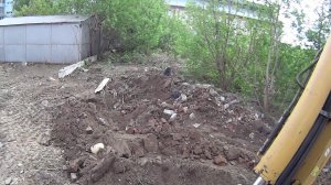 Часть №3 Продолжаем наводить порядок и делать из свалки сад. Работа экскаваторе погрузчике CAT JCB