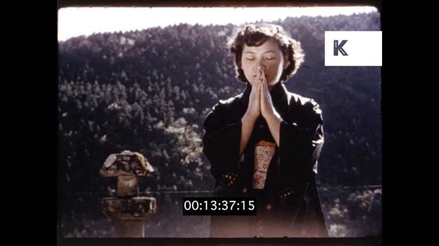 Buddhist Shrines, Temples in 1950s Japan, HD from 16mm