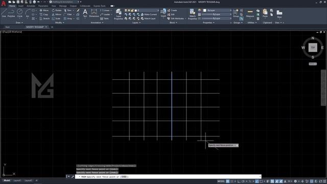 Autocad Tamil 2D Modify Tool- Move, Rotate, Trim, Array, Fillet... 03 | தமிழ் tutorials | MG Design