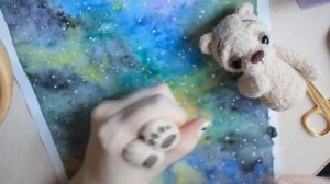 Валяние пяточек на вязаной игрушке