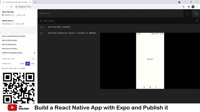 Build a React Native App with Expo and Publish it on Expo Server смотреть онлайн