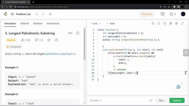 5.Longest Palindromic Substring #leetcode #leetcodequestionandanswers #leetcodesolution #java #hind