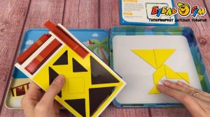 Игра настольная Виселица-Лудо-Солитер-Танграм магнитная с 5лет