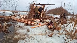 РЕШИЛ СДЕЛАТЬ НОВЫЙ ОХОТНИЧИЙ ШАЛАШ / ПОДГОТОВКА ШАЛАША К ВЕСЕННЕЙ ОХОТЕ 2022