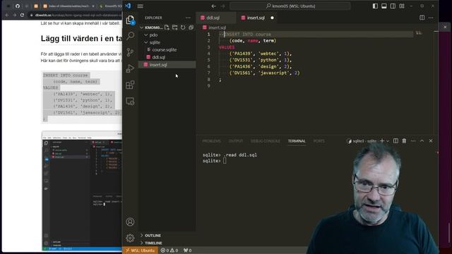 webtec kmom05 tisdagszoom (2/5) - Övningen SQL med SQLite och terminalklient смотреть онлайн