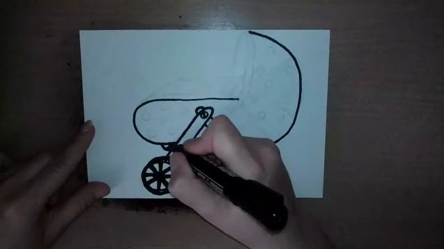 Как нарисовать детскую коляску - How to draw a baby carriage Как нарисовать милые рисунки смотреть онлайн
