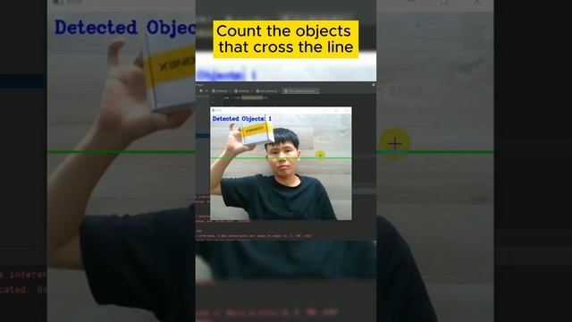 Count the objects that cross the line use YOLO + OpenCV