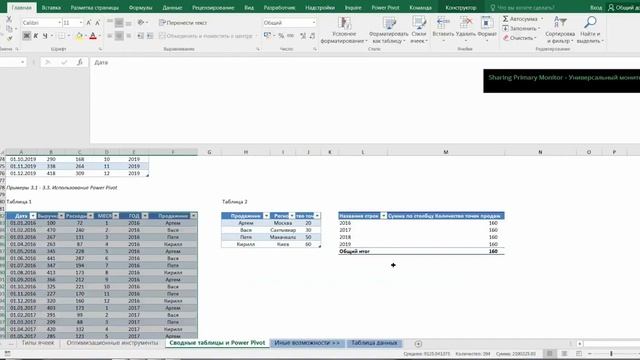 4.1.5 Продвинутые возможности Excel с примерами / Excel advanced features with examples