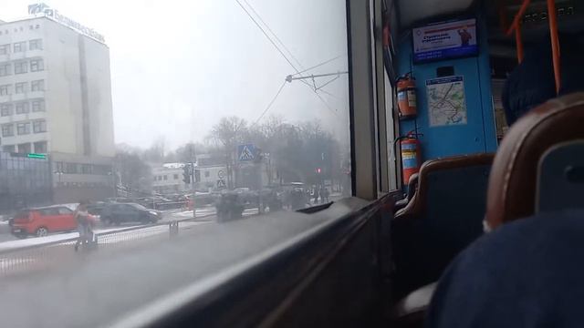 Информатор в трамвае БКМ 60102 бортовой номер 082 смотреть онлайн