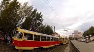 Разворот трамваев по челночной схеме "тяни-толкай"