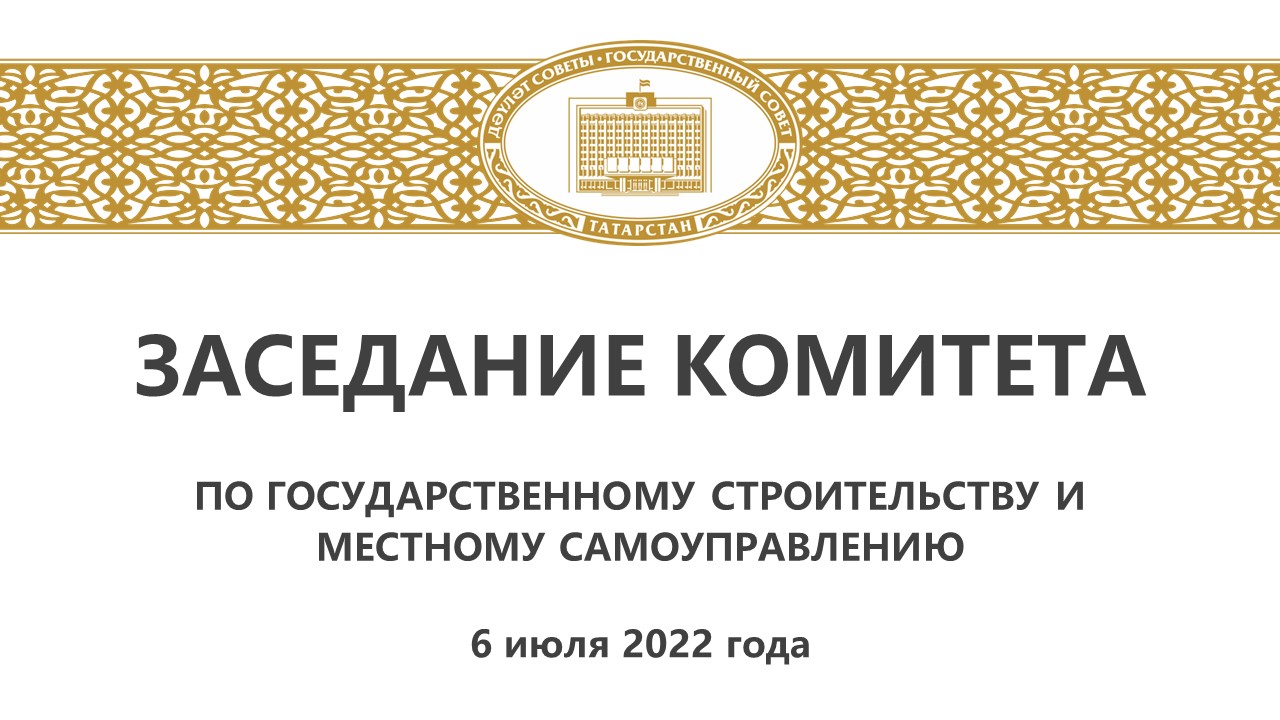 6.07.2022 Заседание Комитета ГС РТ по государственному строительству и местному самоуправлению