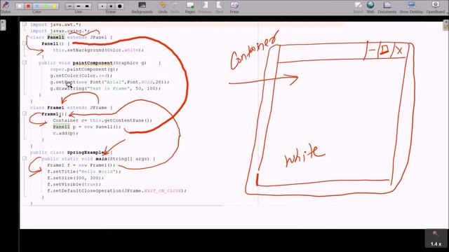 How to display text in frame using paintComponent Method in Java смотреть онлайн