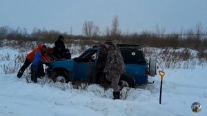 Опель Фронтера (Opel Frontera) по жёстому снегу