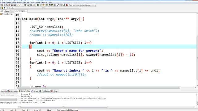 C++ Storing a list of names in an array ( using char ) смотреть онлайн