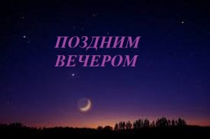 ПОЗДНИМ ВЕЧЕРОМ
