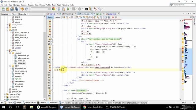 NodeJS / Express / MongoDB - Build A Shopping Cart - #51 Login