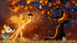 Осенняя сказка.  Детский осенний футаж.  Фоновый футаж осень