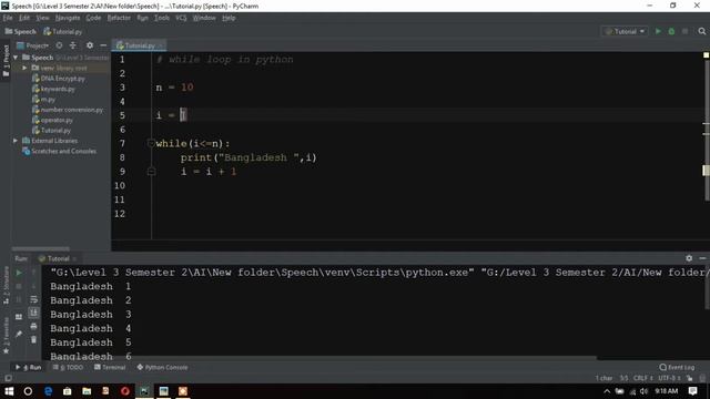 Python Tutorial Bangla 34 | While Loop 1