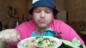 ОБЖОР перловая каша с грудкой/мукбанг пп еда