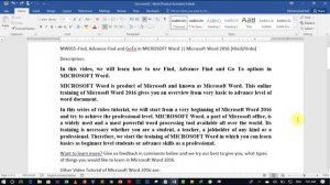 MW018-Select Option in MS Word || Microsoft Word 2016 [Hindi/Urdu]