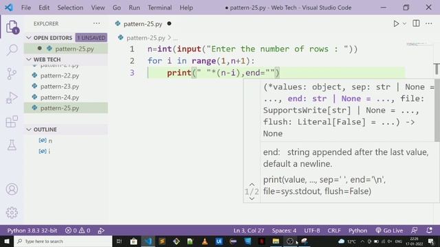 Pattern Program in Python | Basic to Advance | P25