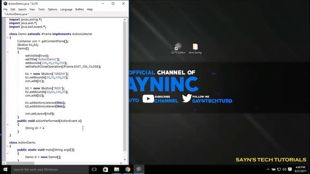 How to use of ActionEvent on 2 JButtons ? | Java Swing Tutorial #017 смотреть онлайн