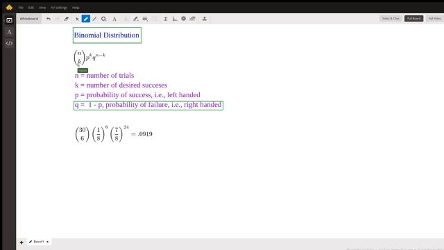 Probability of 6 Left Handed People - Binomial Distribution смотреть онлайн