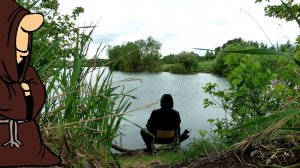 Рыбалка на пруду с поплавочной удочкой на карася