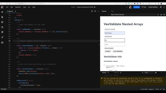 VueJS Form Validation and Nested Field Arrays/Dynamic Form Fields with Vee-Validate