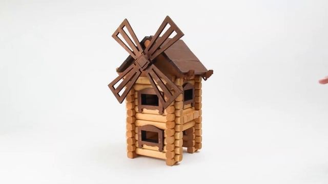 Деревянный конструктор "Ветряная мельница", 82 деталей - серия "Домик Томика " смотреть онлайн