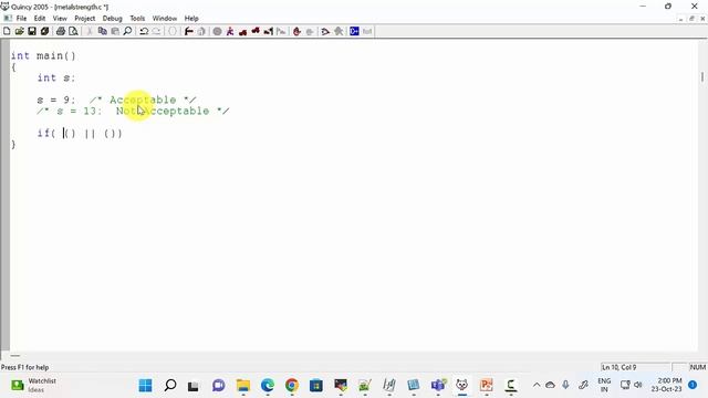 6. C Programming Tutorial: Determining Material Grades