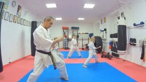 Тренировка претендентов на синий пояс Кёкусинкай Карате Алёна, Аня, Николай ЦСП «Тэнгу Про» Мурманск