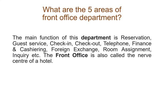 STRUCTURES OF FRONT OFFICE DEPARTMENT смотреть онлайн