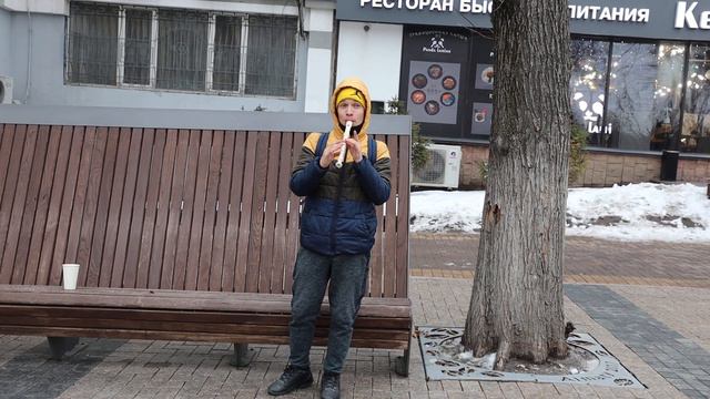 Flute melody street music Almaty смотреть онлайн