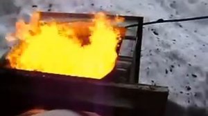 Homemade waste oil burner.