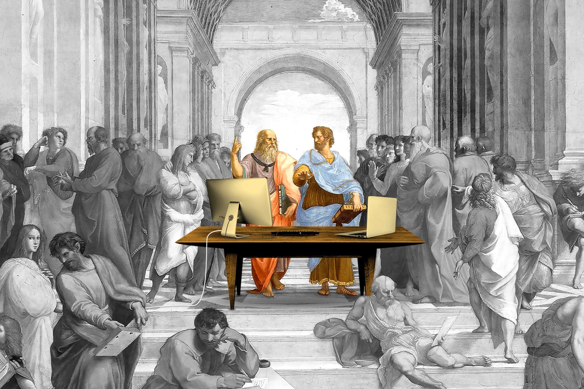 Аристотель с учениками
