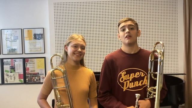 POLINA TARASENKO & IVÁN PLAUS | Rehearsal of my Concerto for two trombones | Link to sheet music ⏬ смотреть онлайн