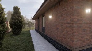 Проект одноэтажного дома с террасой. Дом из керамического блока. Проект дома из тёплой керамики.