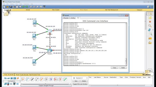 Cisco Packet Tracer. Настраиваем протокол RIP и VLAN на маршрутизаторах