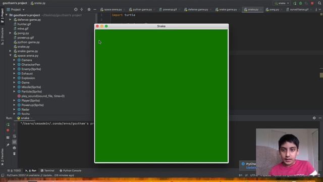 Snake game in python!! part 1 (setting up the screen and making the head) смотреть онлайн