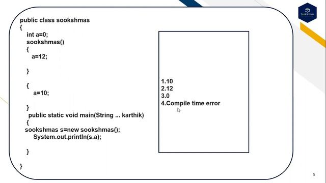 Java aptitude questions on static,instance| practical demonstration for your technical interviews .