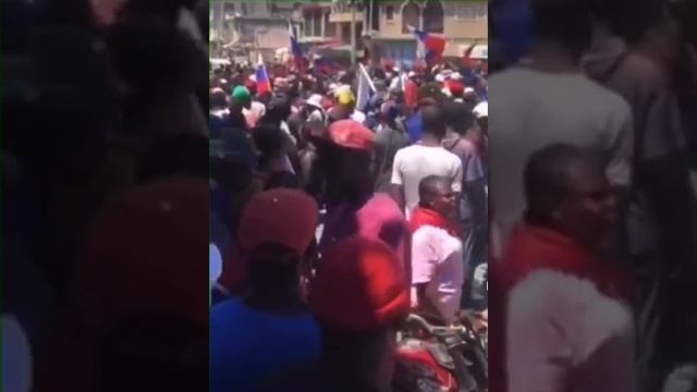 Видео пророссийского митинга на Гаити в знак протеста против любого возможного вмешательства США