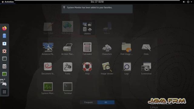 How to add applications to dash or favorites in Oracle Linux 8