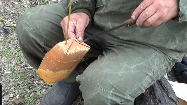 Чумашка из бересты своими руками, за минуты в полевых условиях