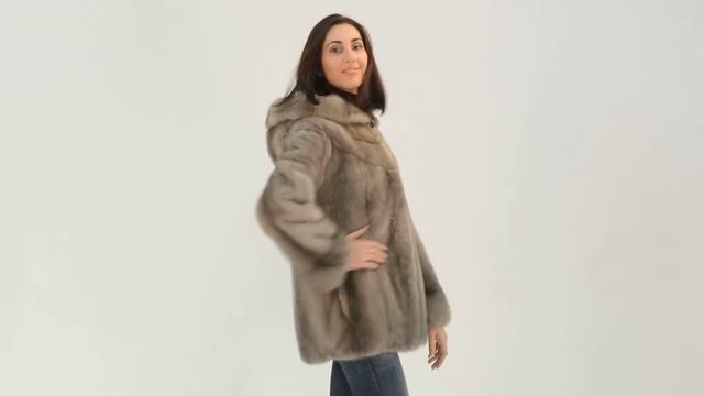 Купить полушубок из норки "Невада серый" смотреть онлайн