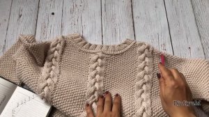 Вяжем стильный джемпер с косами