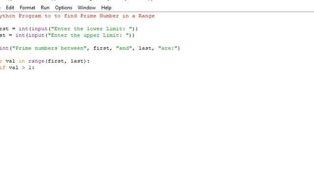 Python Program to to find Prime Number in a Range