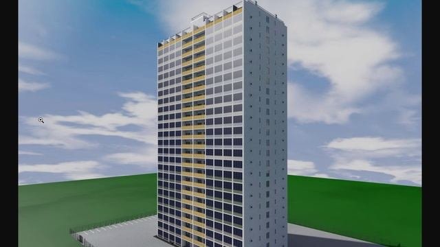 Готовый проект двухподъездного многоэтажного жилого дома