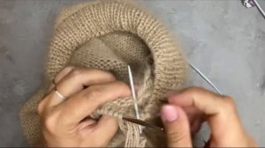 Капор спицами. Часть 3. Пошаговое видео по вязанию капора. #капорспицами #капор