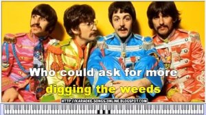 The Beatles - "When I'm Sixty Four" -karaoke song , lyrics on the screen & chords & piano . Cover.